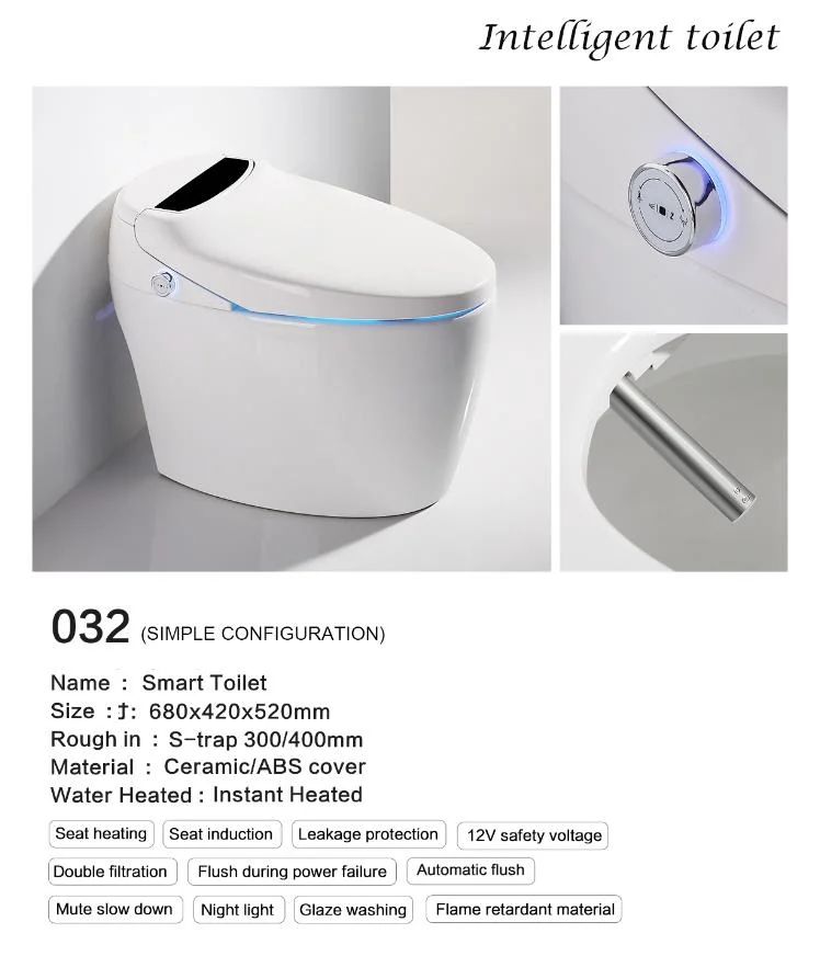 Ovs Luxury Cheap Ceramic Bathroom Wc 1 Piece Intelligent Toilet Bowl Foot Automatic Sensor Electronic Flush Smart Toilet with Bidet