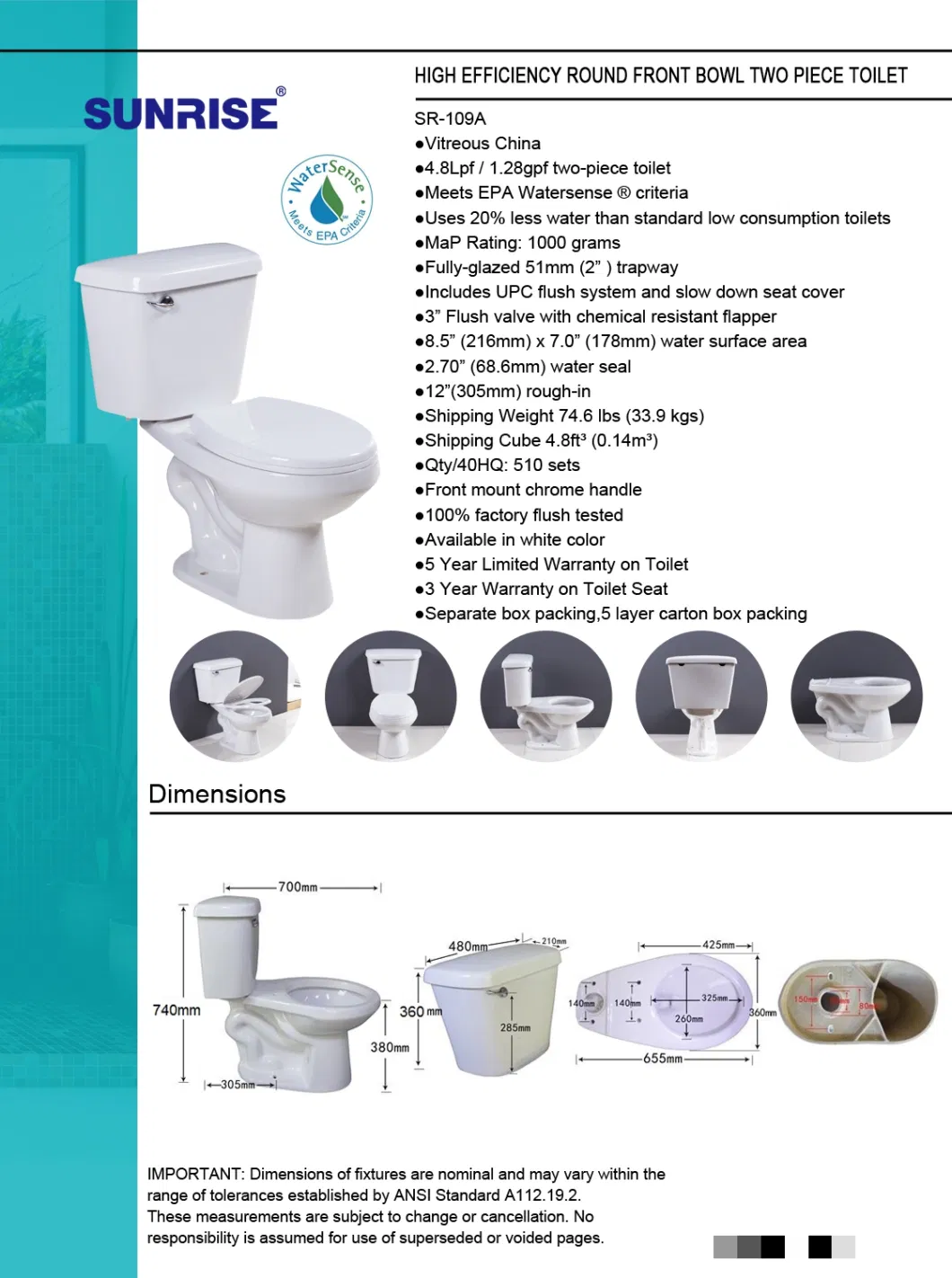 Ovs Cupc North America Modern Wc Sanitary Ware Square Shape Hang Toilets Bowl Bathroom Ceramic