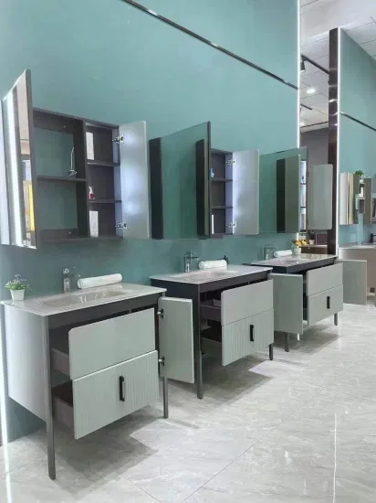 Tocador de baño de diseño personalizado, buena calidad, mejor precio, gabinetes de baño de madera con lavabo de cerámica